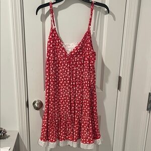 No Boundaries Red and White Floral Dress